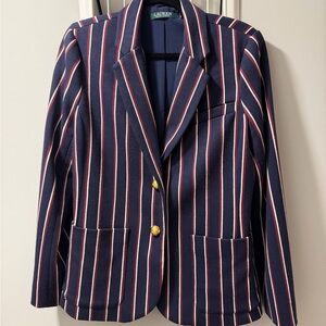 Lauren Ralph Lauren Navy and Red Striped Blazer